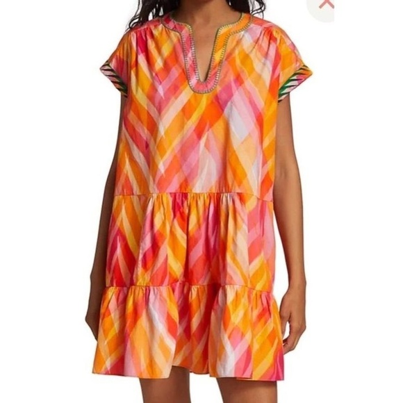 SALONI Tops - SOLD OUT SALONI Ashley-B Tunic Dress Sunset US 6 Geometric Bohemian Resort EUC